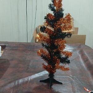 Black and Orange Table Top Holiday Tree